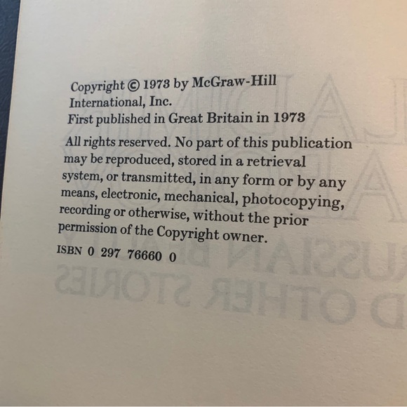 A RUSSIAN BEAUTY AND OTHER STORIES by Vladimir Nabokov HC/DJ/1973 FIRST ED. - Picture 14 of 14